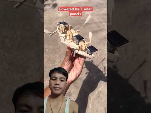 three solar panels water ship 🚢 #shorts #diy #woodworking #art #ytshorts #reaction