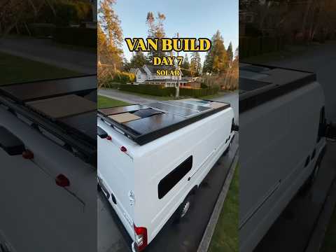 INSTALLING SOLAR PANELS ON MY DIY CAMPER VAN ☀️🔋🚐 #vanlife #vanbuild #vanconversion #solar