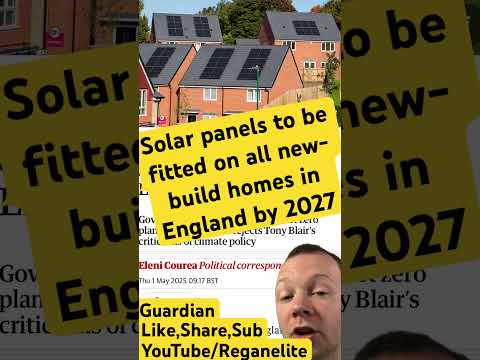 Solar panels to be fitted on all new-build homes in England by 2027 #news #uknews #uk #worldnews