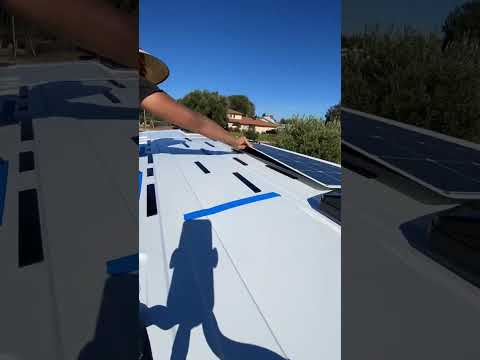 How to easily Install Solar Panels on your Van Conversion #shorts #vanlife #vanconversion #vanbuild
