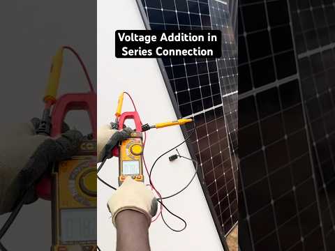 What Happens When You Connect Solar Panels in Series. #voltage #measurement #solarpanels #shorts