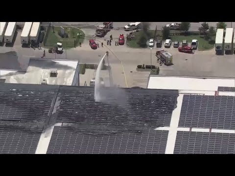 Solar panels melt when fire breaks out at Pasadena warehouse