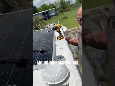 Mounting Solar Panels on RV Roof #camper #solar #sun #vintagecamper #retro #technology
