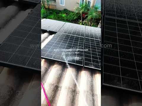 Solar Panel cleaning service. #coastalwindowpros #solarcleaning #windowcleaning #cleaningservice
