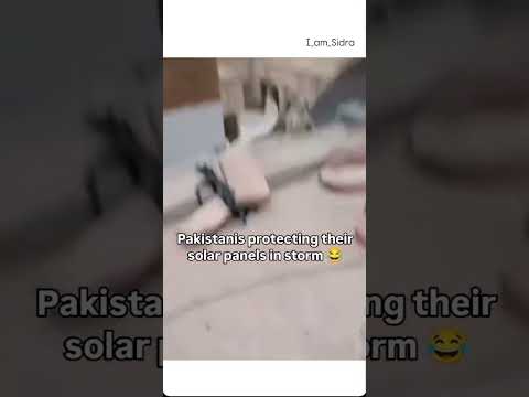 Pakistanis protecting their solar panels in storm 😂😂