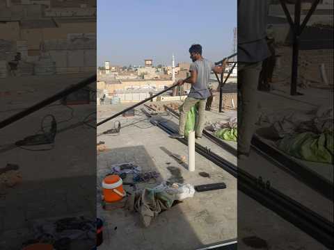 Installation of solar panels structure