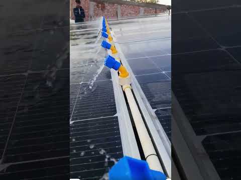 Smart idea of using water to flush solar panels #shorts