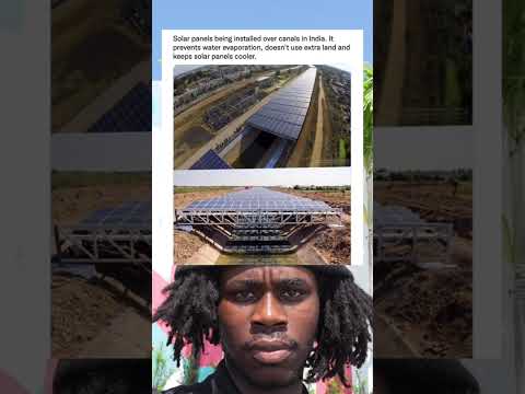 Solar panels being installed over canals in India.