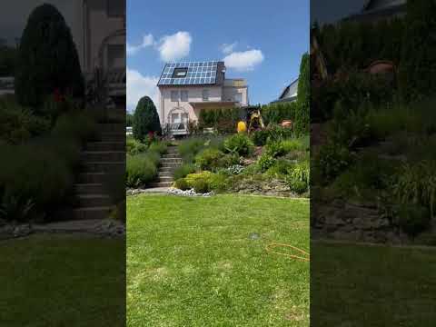 In Germany, solar panels are often installed on roofs ☀️ Wonderful landscape design👍