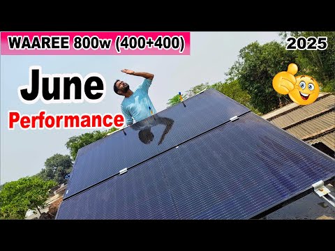 Waaree 800 (400+400) w | June Performance | volt, Amp | best solar panel | solar setup 2025