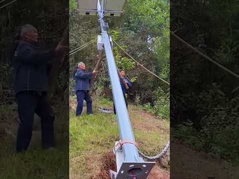the process of installing solar energy lamp pole #shorts