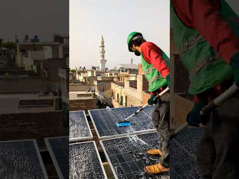 Green Clean Best solar panel cleaning services provider in Lahore #solarpanelcleaning  #solar #viral