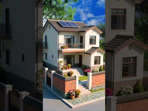 Perfect Family House with Solar Panels & Brick Wall Gate #housedesign #smallhouse #dreamhome