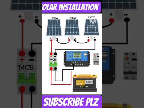 solar Panels installioon with control charger👍#automobile #art #electricalguru #yt