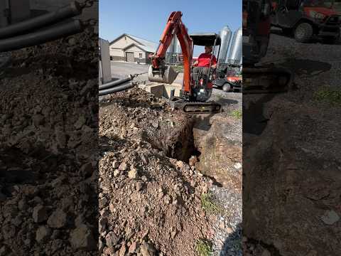 Horizontal drilling to connect our solar panels – part 2.  #farming #solarenergy