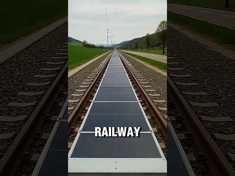 Solar Panels Between Railway Tracks #shortsfeed #solar