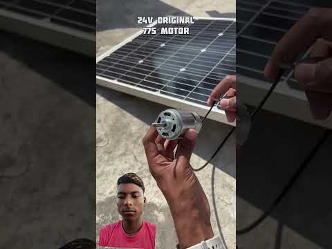 5v se 24v DC motor ko solar panel se chalya #experiment #rooftopsolarsystem #solarproducts