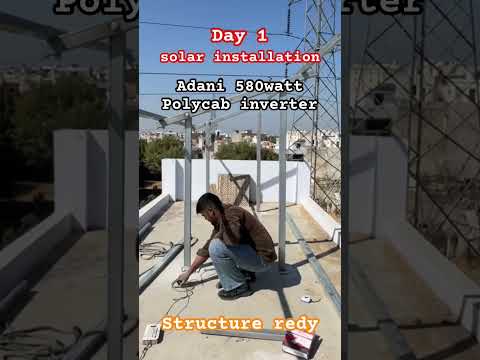 Adani 580watt solar panel | Polycab Inverter | GI Apollo structure | 5kw solar system in Jaipur