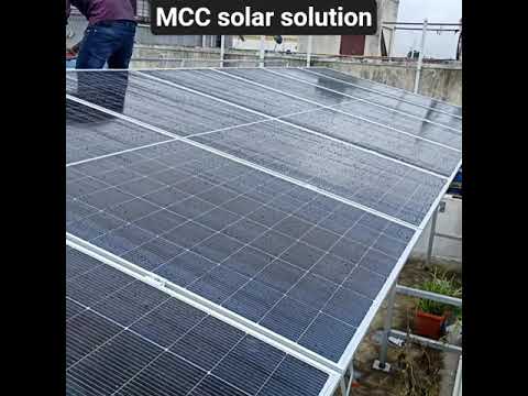 #solar Adani model panel 610 w installation 4 kilowatt#solar electrical generation system on