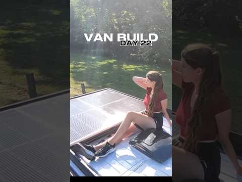 Installing 500W of Solar Panels on a Camper Van Roof! Van Build Series Day 22 #VanBuild #SolarPanels