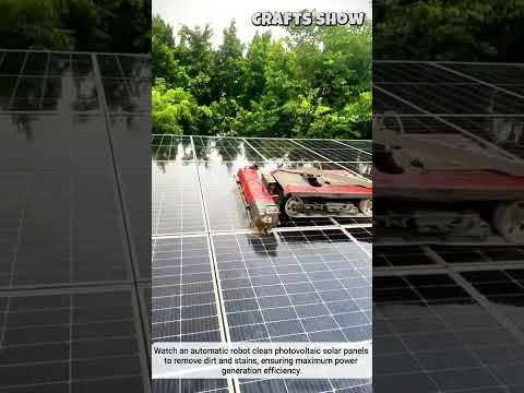 The process of cleaning solar panels with a robot
