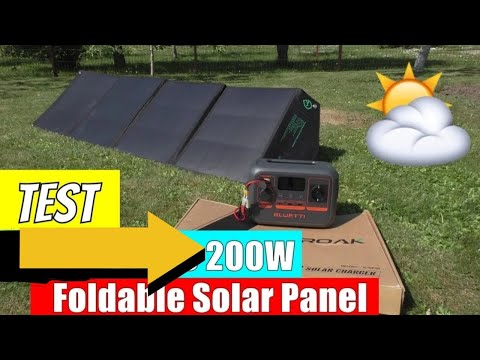 200W foldable solar panel test with Bluetti power station! How Much Power Can We Get?