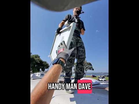 Replacing solar panels while parked on an island 🏝️ #boxtruckconversion #ebikevanlife