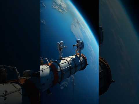 Witness the Astronaut Repairing Solar Panels in Orbit โก๐ฐ๏ธโจ #shorts