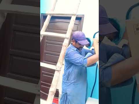 Solar Hybrid Haier T3 plus Air-condition installing with 6 solar panels and structure #solarsystem