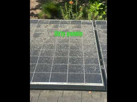 Solar panels covered with￼ ￼ Lichen.￼ #work #guttermaintenance #tools Solarpanelscleaning#diy