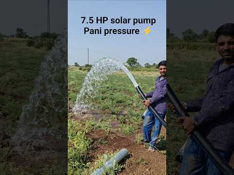 7.5 HP solar pump Pani pressure on ⚡🙌😮 #shorts #youtubeshorts #shortsvideo