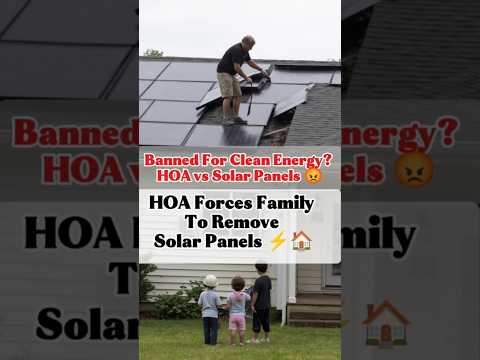 HOA Forces Family to Remove Solar Panels Banned for Clean Energy? HOA vs Solar Panels 😡 #hoa #solar