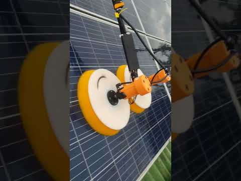 Solar Panel Cleaner  Machine Robot Double Head Solar Panel Cleaning Brush#short #solarpanels#yt #dc