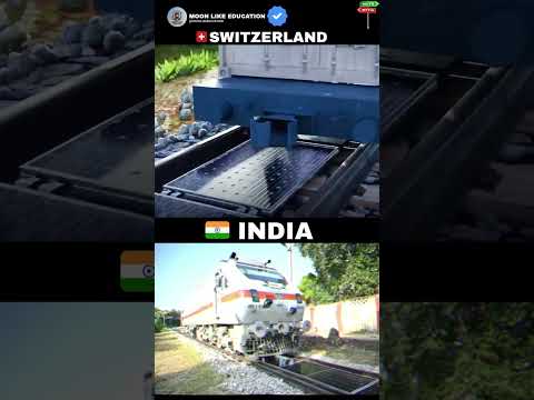 🇮🇳Switzerland vs India: Solar Panels on Railway Lines – A Sustainable Future! #shorts