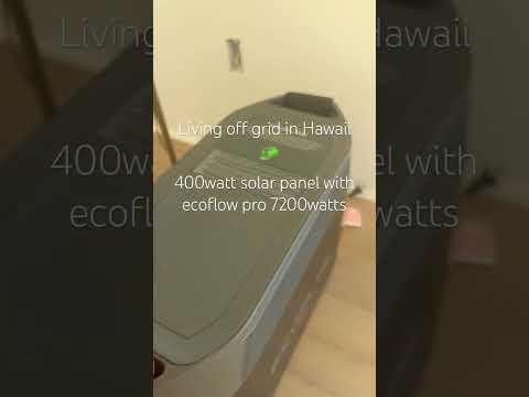 Renogy 400watt portable panel connected to Ecoflow pro 7200watt. Living off grid in Hawaii #fyp