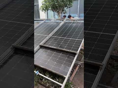 Just 10L of water cleaned two 570W solar panels and the cleaning robot!