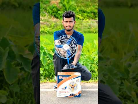 Super Solar Power 12v battery standing fan unboxing and installation review