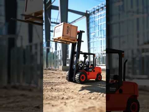 Tiny Forklift, Big Job: Moving Solar Panels on Site! ☀️🚚