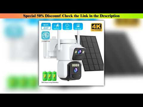Today Only 8MP Dual Lens Solar WIFI Security Cameras With Solar Panels Color Night Vision PIR Motio