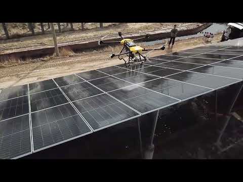 JTC30 cleaning solar panels high buildings cleaning drone