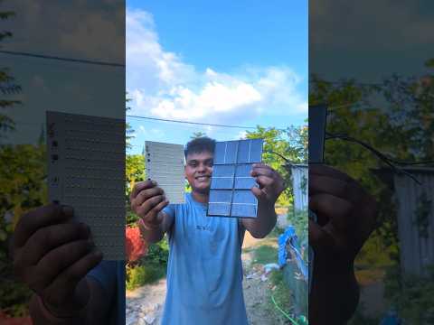 making homemade solar plate+LED light #shots #project #experiment #sujanexperiment