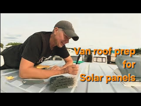 Van roof prep for solar panels. #Vanlife #vanlifediaries #lgbtvanlife #fulltimevanlife #livinginavan
