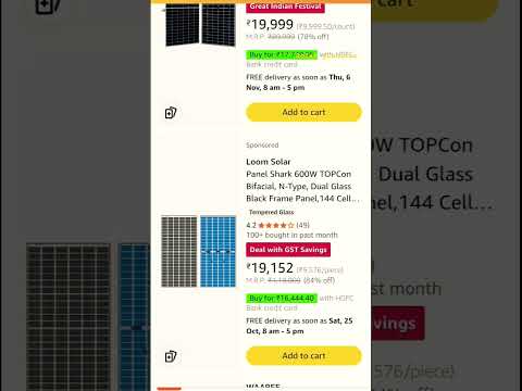 solar panel offer in Amazon 14 oct 2025 #solarjunction