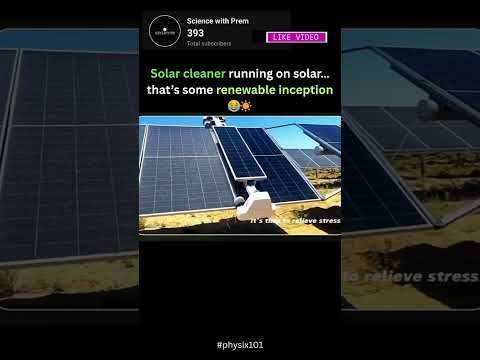 Solar-Powered Robot Cleans Solar Panels | Smart Renewable Tech #physics #science #knowledge #shorts