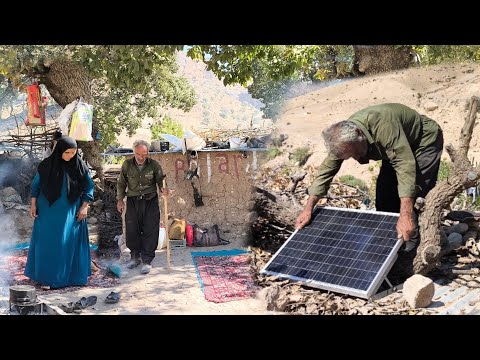 Nomadic life. Installing solar panels and electricity in an old stone house