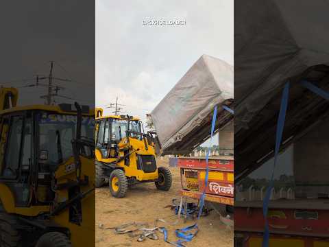 JCB 3DX Unloading Heavy Solar Panels | Powerful Machine Action | Skilled Operator Handling