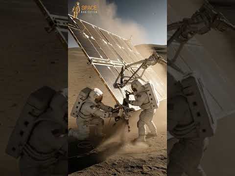 Fixing the Solar Panels 🌕🔋 #MoonMission #Astronauts #SpaceEngineering