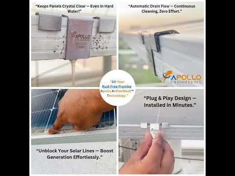 SS304 Solar Panel Sprinkler & Drain Clamp | Apollo Engineering | Solar Panel Cleaning System