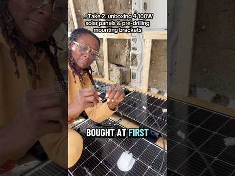 Unpacking Renogy 100W SOLAR PANELS that fit perfect | 50+ Black Woman Van Life