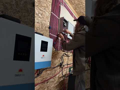 Connecting the solar panels to the system #narrowayhomestead #offgridliving #diysolar #electrician
